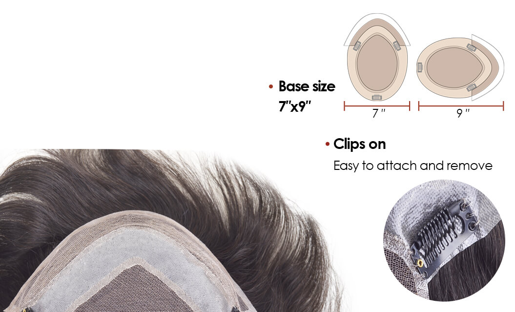 Hollywood lace Men’s Clip Hair System with Lace Front